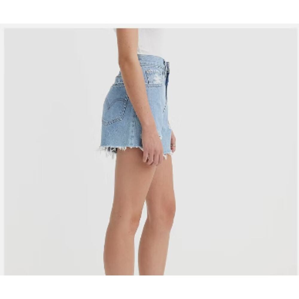 Levi's Women's Mid Thigh High Waisted Cut Off Denim Shorts Blue Size 26 US 2